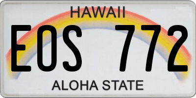 HI license plate EOS772