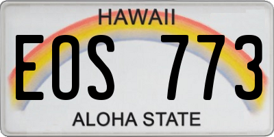 HI license plate EOS773