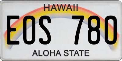 HI license plate EOS780