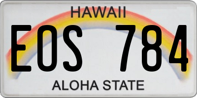 HI license plate EOS784