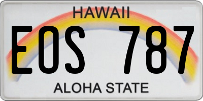 HI license plate EOS787