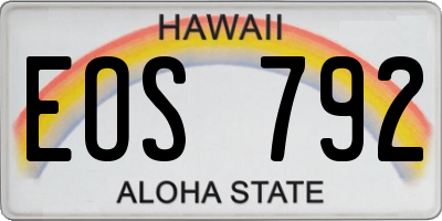 HI license plate EOS792