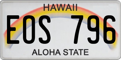 HI license plate EOS796