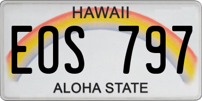 HI license plate EOS797