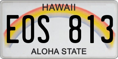 HI license plate EOS813