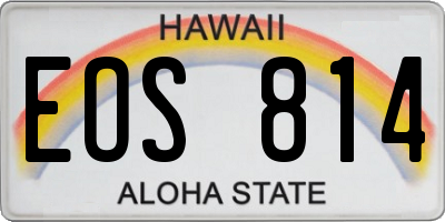 HI license plate EOS814