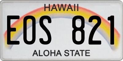 HI license plate EOS821