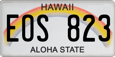 HI license plate EOS823