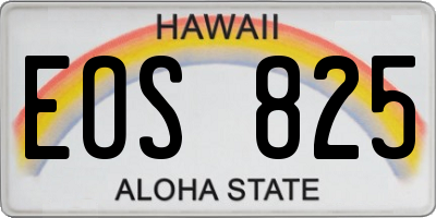 HI license plate EOS825