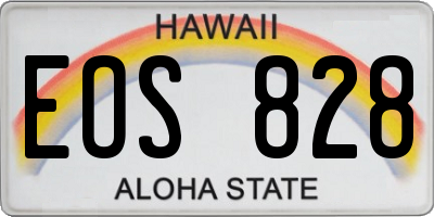 HI license plate EOS828