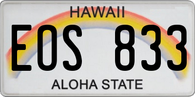 HI license plate EOS833