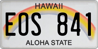 HI license plate EOS841
