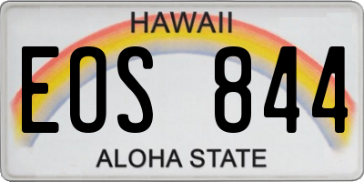 HI license plate EOS844