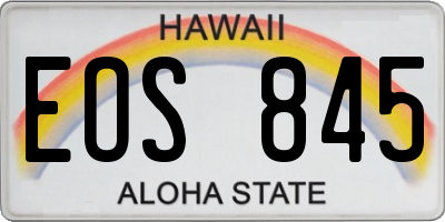 HI license plate EOS845