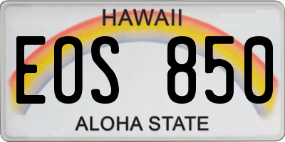 HI license plate EOS850