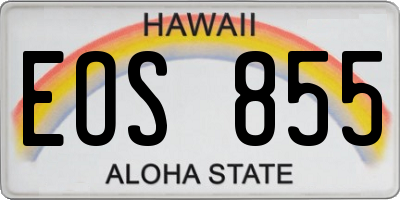 HI license plate EOS855