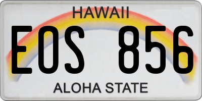 HI license plate EOS856
