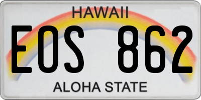 HI license plate EOS862