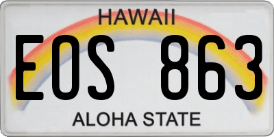HI license plate EOS863