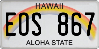 HI license plate EOS867