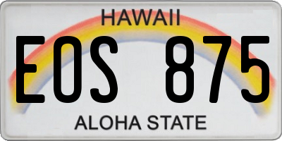 HI license plate EOS875