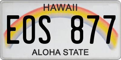 HI license plate EOS877