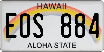 HI license plate EOS884