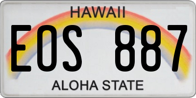 HI license plate EOS887