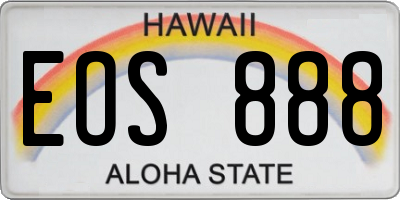 HI license plate EOS888