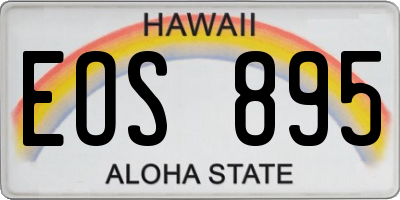 HI license plate EOS895