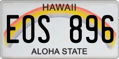 HI license plate EOS896