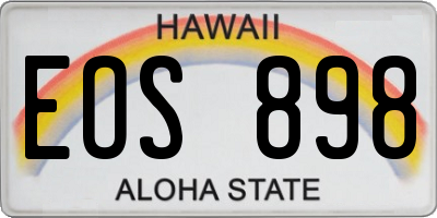 HI license plate EOS898