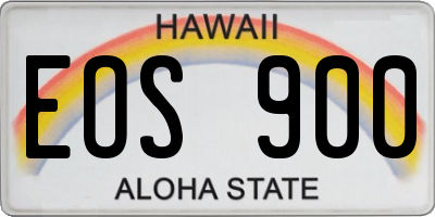 HI license plate EOS900