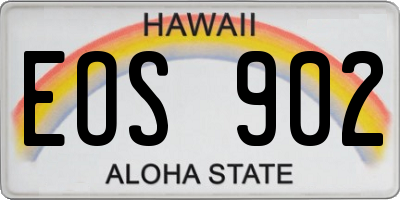HI license plate EOS902