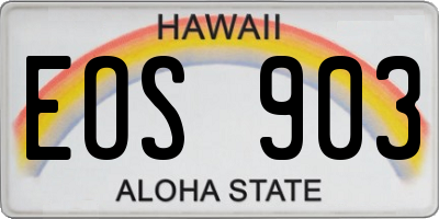 HI license plate EOS903