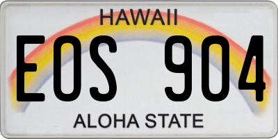 HI license plate EOS904