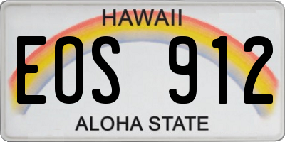 HI license plate EOS912