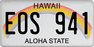 HI license plate EOS941