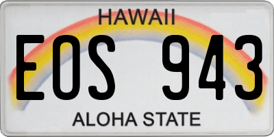 HI license plate EOS943