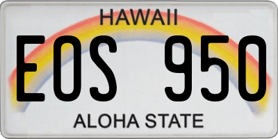 HI license plate EOS950