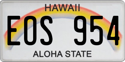 HI license plate EOS954