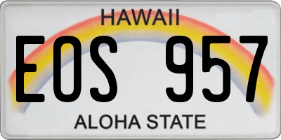 HI license plate EOS957