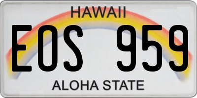 HI license plate EOS959