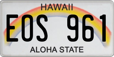 HI license plate EOS961
