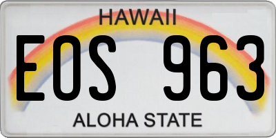 HI license plate EOS963