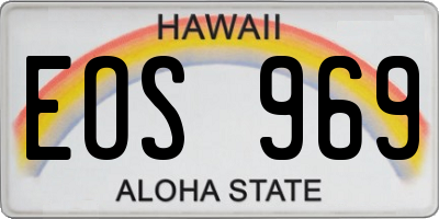 HI license plate EOS969