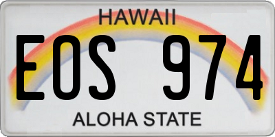 HI license plate EOS974
