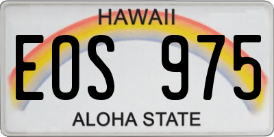 HI license plate EOS975