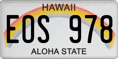 HI license plate EOS978