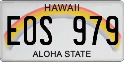 HI license plate EOS979